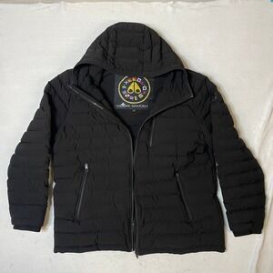 READ! Moose Knuckles Mens Black Down Filled Puffer Jacket Coat Hooded XL READ!